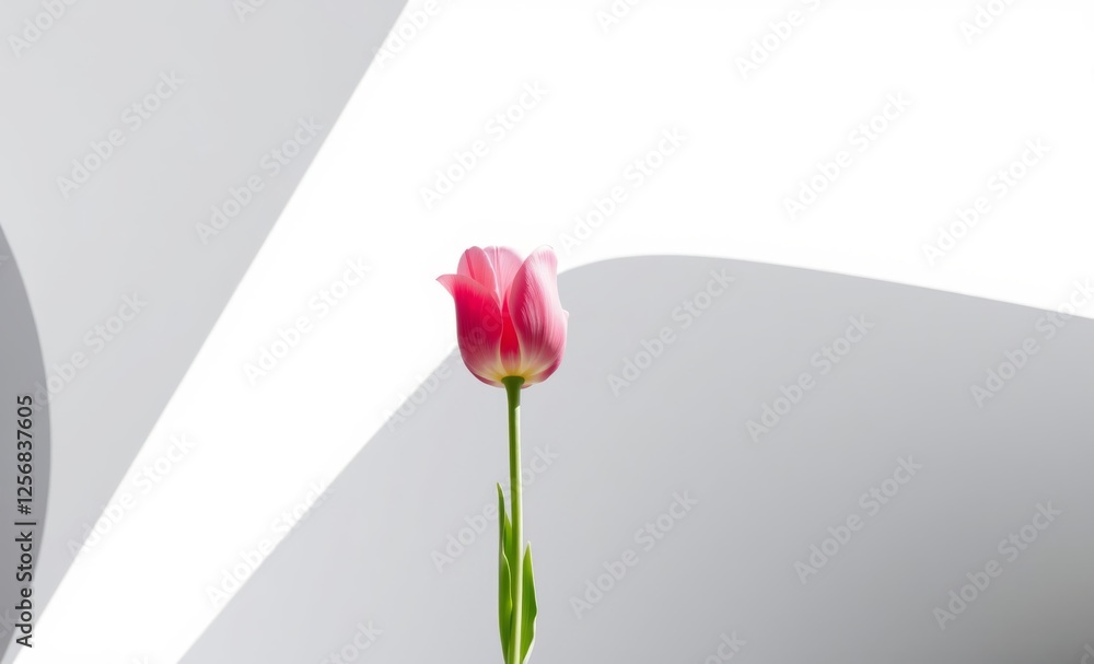 Pink tulip on white background - architectural photography architecture photographyarchitecture city building urban design exterior background tourism