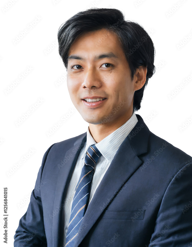 Portrait of only one Man. White Background. Portrait of only one Man. White Background.