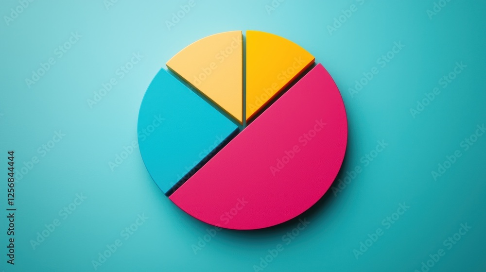 Fototapeta premium Vibrant Pie Chart: Data Visualization in 3D