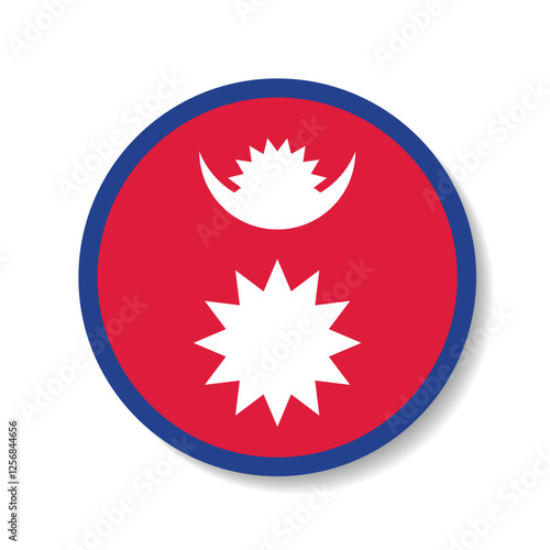 Nepal flag circle icon vector illustration