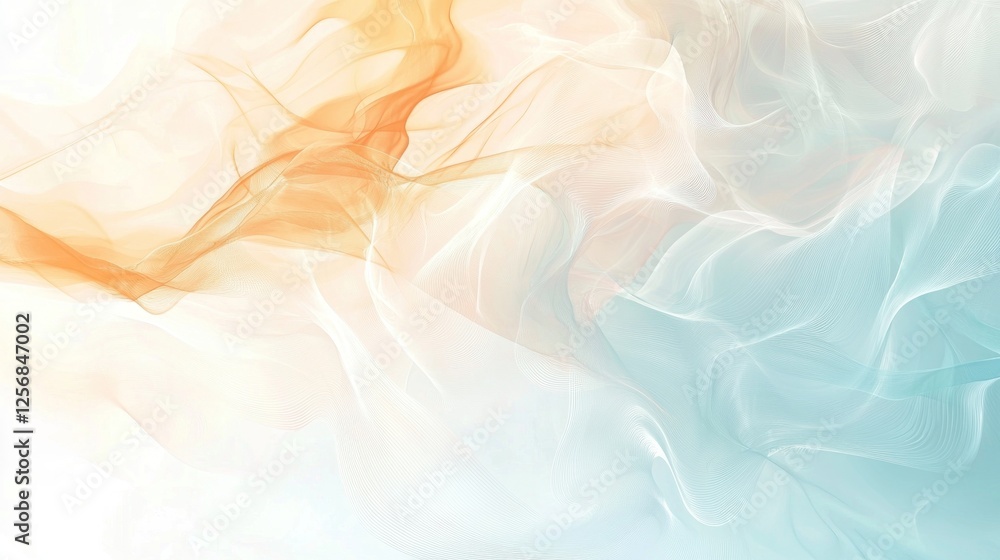 Fototapeta premium Abstract Pastel Dream: A Serene Blend of Orange and Blue Hues