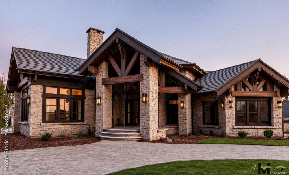 Rustic stone and timber house exterior: architectural design and real estate photography architecture photographyarchitecture city building urban design exterior background tourism
