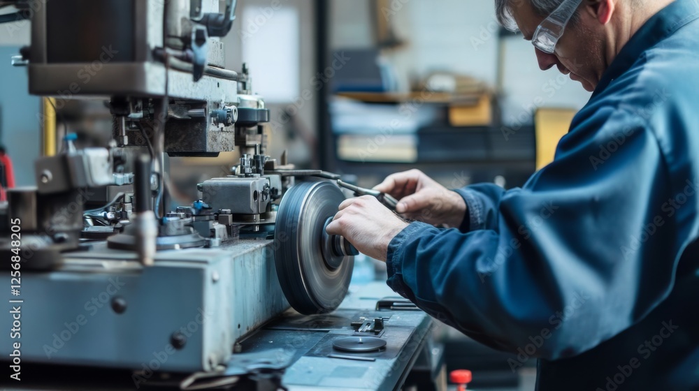 Dedicated Craftsman Working on Industrial Machine Dedicated Craftsman Working on Industrial Machine