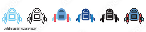 Jetpack multi-style icon, outline, flat, glyph, dual tone, line color. use for UI, UX, app and web development, digital or print. for digital industry, education, technology.