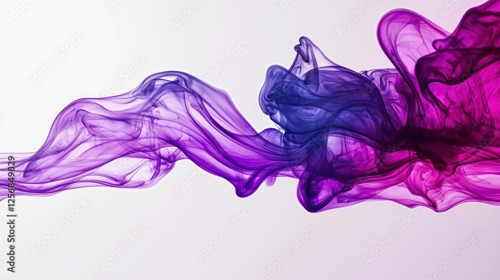 Fototapeta premium Abstract Purple and Blue Smoke Wave: A Serene Visual Masterpiece