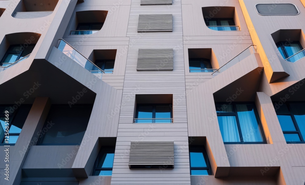 Modern multi-story residential building facade - high-resolution stock photo architecture photographyarchitecture city building urban design exterior background tourism