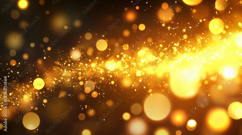 Sparkling Golden Bokeh Effect Shimmering Against Dark Background for Art and Design Projects Sparkling Golden Bokeh Effect Shimmering Against Dark Background for Art and Design Projects