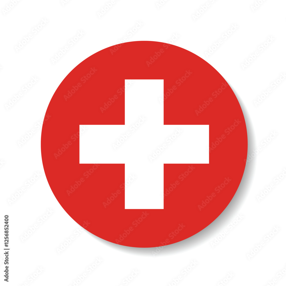 Switzerland circle flag logo icon digital vector illustration Switzerland circle flag logo icon digital vector illustration