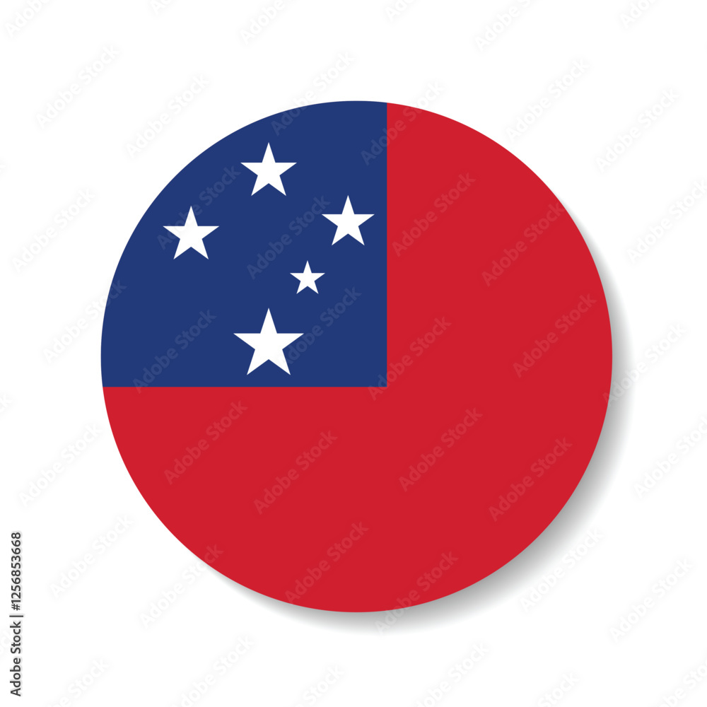 Samoa flag circle icon vector illustration Samoa flag circle icon vector illustration