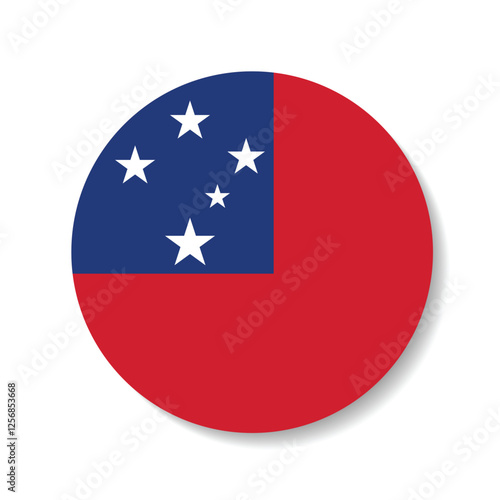 Free Download Samoa flag circle icon vector illustration - GFXLoad