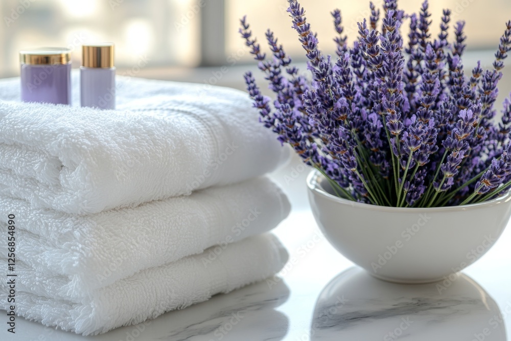 Spa Relaxation Lavender Towels and Toiletries Spa Relaxation Lavender Towels and Toiletries