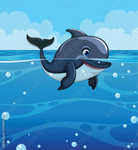 Playful Dolphin in Ocean Waters