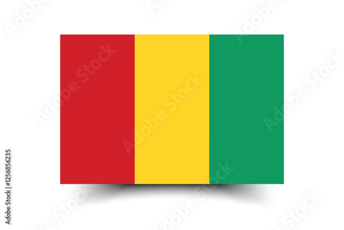 Guinea flag. Flag of Guinea. The official ratio. Flag icon. Standard color. Standard size. A rectangular flag. Computer illustration. Digital illustration. Vector illustration.