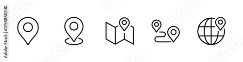 Location and navigation icon set