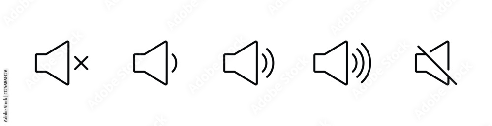 Speaker vector icon set. volume symbol vector Speaker vector icon set. volume symbol vector