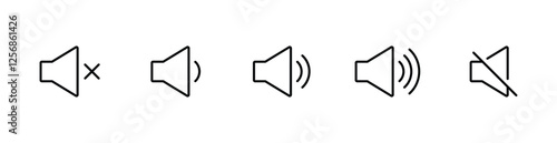 Speaker vector icon set. volume symbol vector	