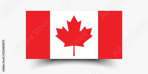 Canada flag. Flag of Canada. The official ratio. Flag icon. Standard color. Standard size. A rectangular flag. Computer illustration. Digital illustration. Vector illustration.