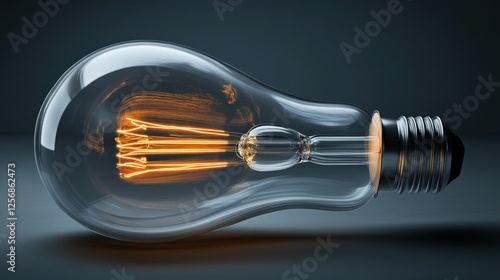 Wallpaper Mural Illuminated Filament Lightbulb, Studio Shot Torontodigital.ca