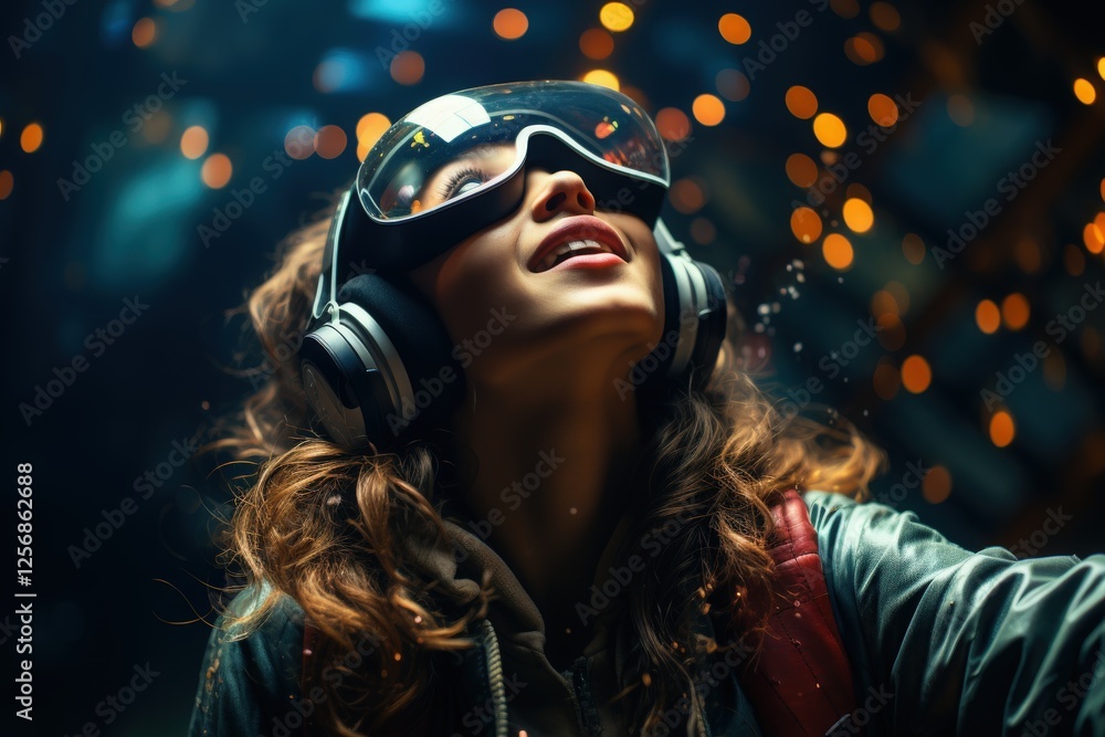 A student using virtual reality for educational purposes A student using virtual reality for educational purposes
