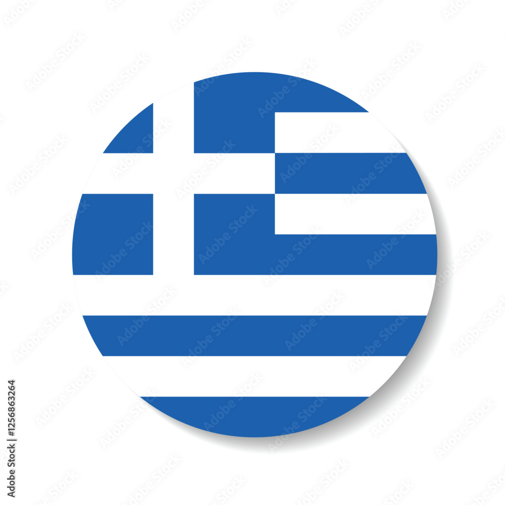 Greece flag circle icon vector illustration design Greece flag circle icon vector illustration design
