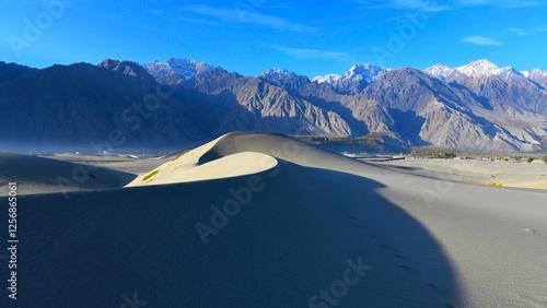 Enchanting high-altitude Katpana (Biang-a Naqpo) or Cold Desert located near Katpana Lake close to Skardu Airport (Skardu District, Gilgit-Baltistan, Pakistan)