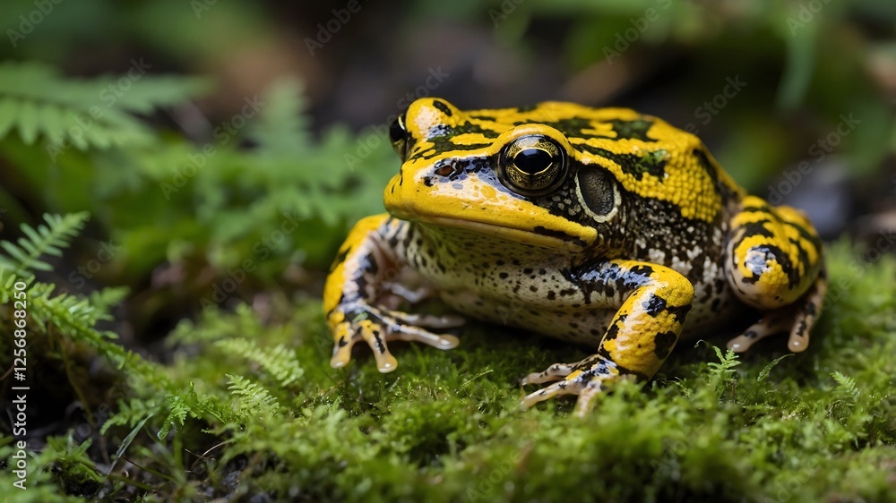 Obraz premium Bright and Bold: A Close-Up of the Mountain Yellow-Legged Frog