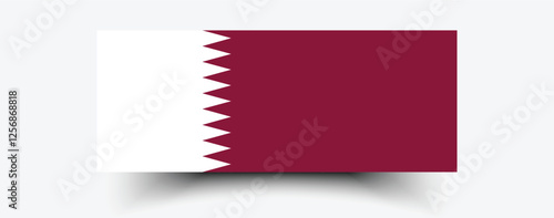 Flag of Qatar. Flag icon. Standard color. Standard size. A rectangular flag. Computer illustration. Digital illustration. Vector illustration.