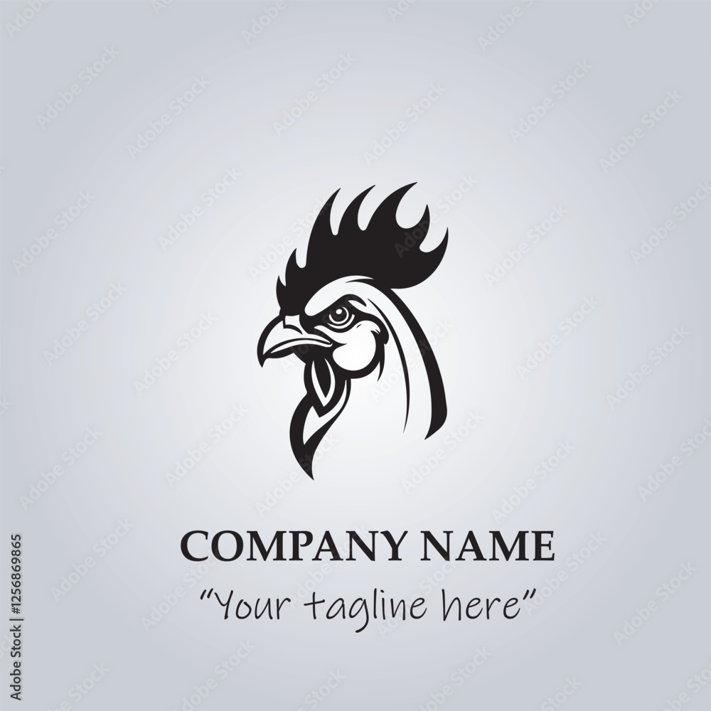 Obraz premium head of chicken company logo vector illustration