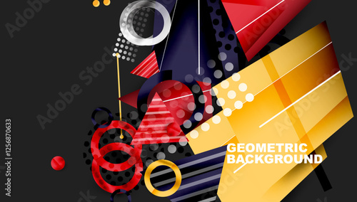 Abstract background geometric design with colorful gradients