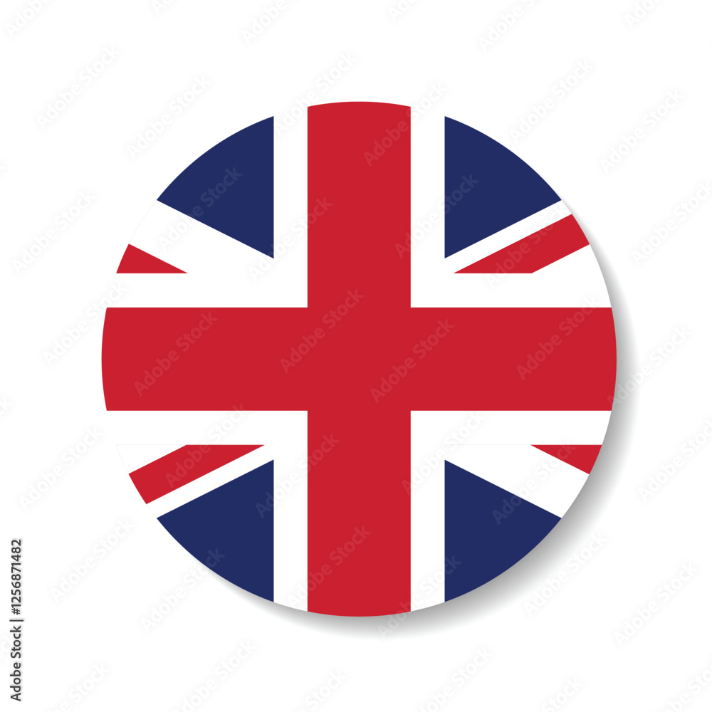 Obraz premium The United Kingdom of Great Britain and Northern Ireland circle flag logo icon digital vector illustration
