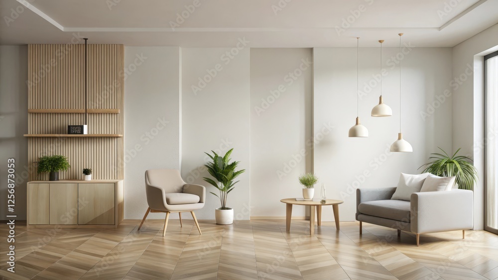 Fototapeta premium A minimalist space with a neutral color palette