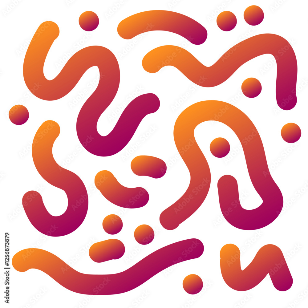 Fototapeta premium abstract composition of orange and purple curved lines