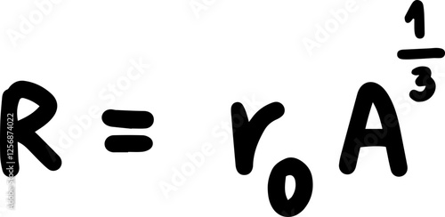 nuclear physics formulas handwritten illustration