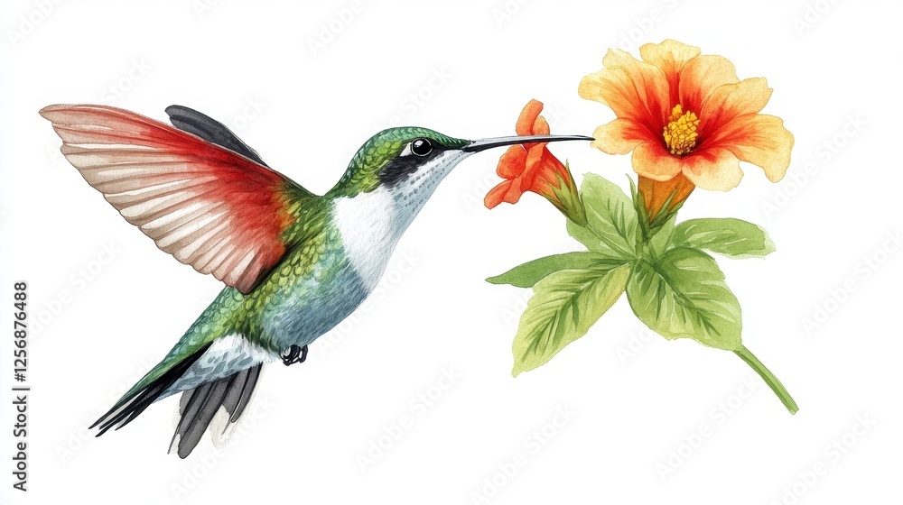 Obraz premium Colorful Hummingbird Art