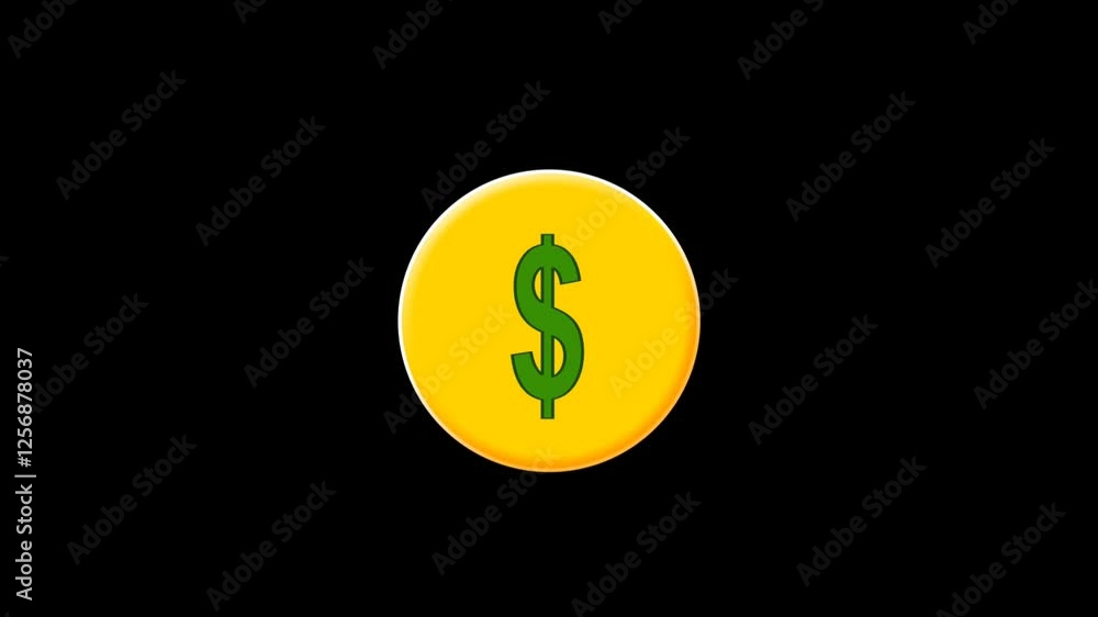 animation of sparkling dollars on a black background. animation of sparkling dollars on a black background.