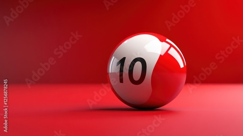 Red ten ball, studio, game, background photo