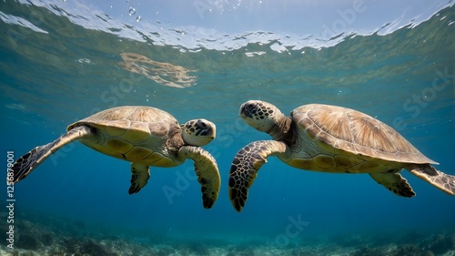 Courtship in the Currents: Kemp's Ridley Turtle’s Underwater Rituals photo