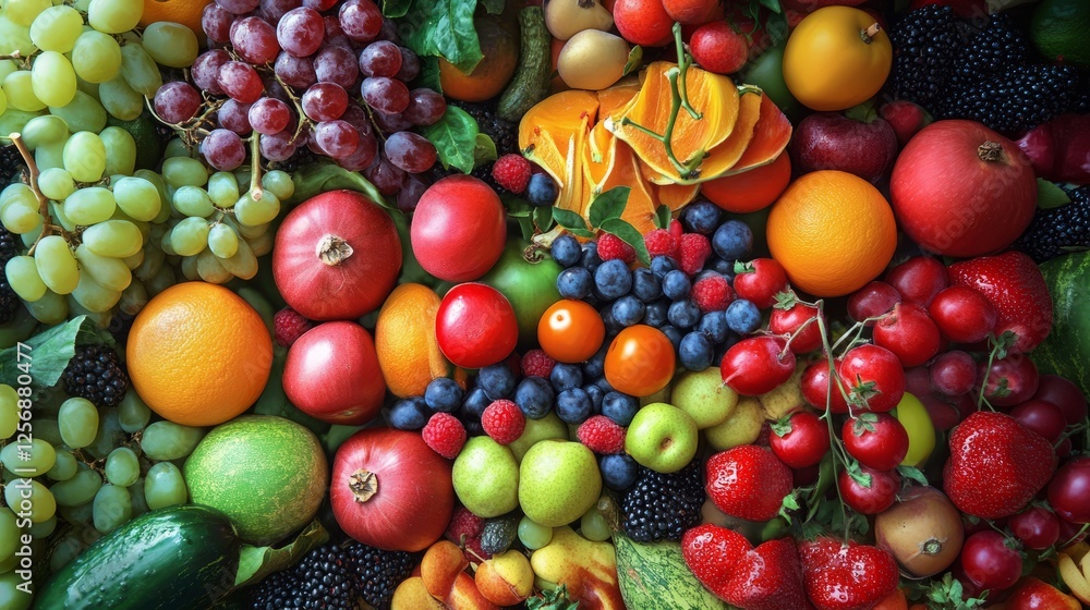 Abundance Of Fresh Fruits And Vegetables Still Life Abundance Of Fresh Fruits And Vegetables Still Life