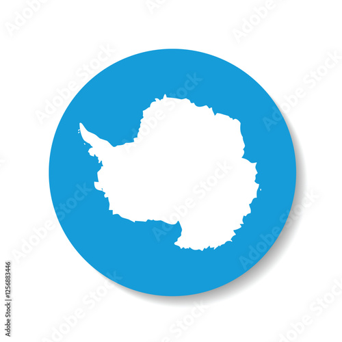 Antarctica circle flag logo icon digital vector illustration