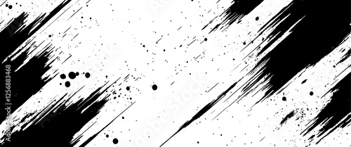 Vector new style black paint brush rough black.