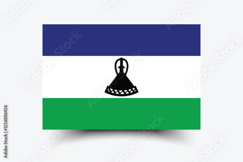 Flag of Lesotho. Lesotho flag official size and color standards vector illustration