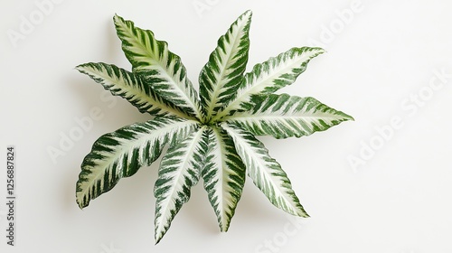 Indoor plant sits alone on a plain surface, good for decorative elements