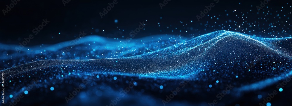 Abstract blue particle wave background. Abstract blue particle wave background.