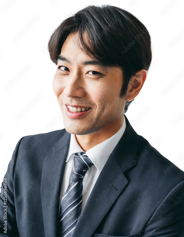 Portrait of only one Man. White Background. Portrait of only one Man. White Background.