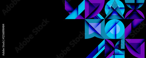 Minimal geometric abstract background. Circle square and triangle design