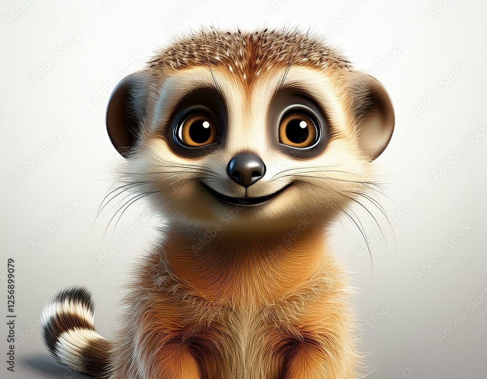Niedliches Erdmännchen, weißer Hintergrund Niedliches Erdmännchen, weißer Hintergrund