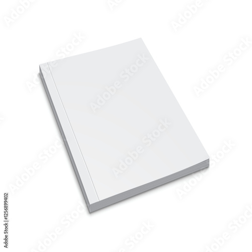 Blank White Booklet Brochure Cover Mockup. Vector