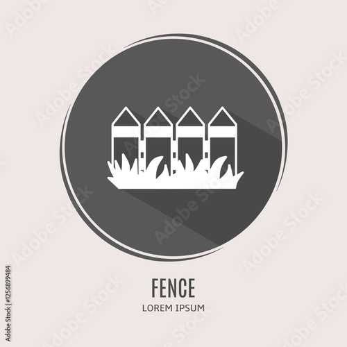 Symbol fence logo. Illustration of fence in flat. Stock vector.