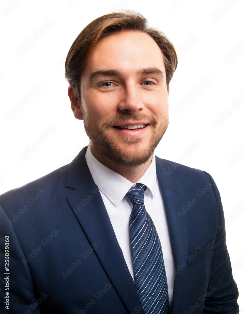Portrait of only one Man. White Background. Portrait of only one Man. White Background.