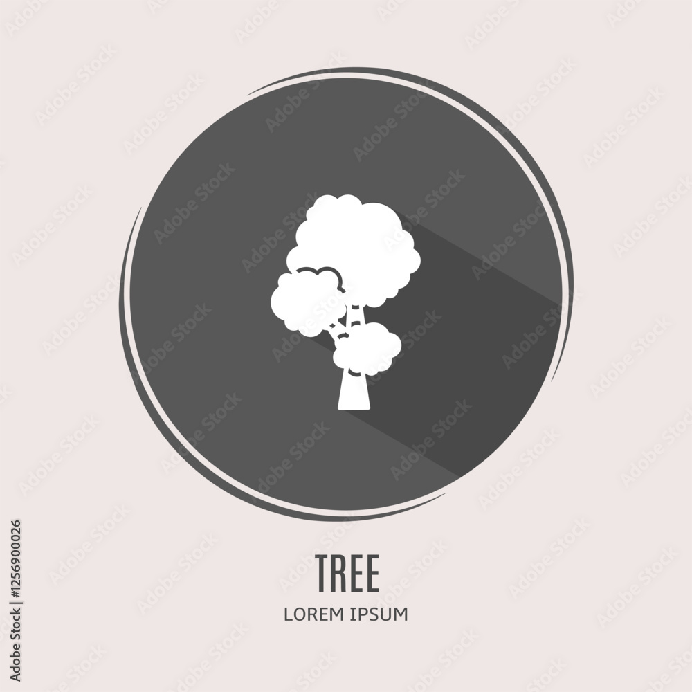 Symbol tree logo. Illustration of tree in flat. Stock vector. Symbol tree logo. Illustration of tree in flat. Stock vector.
